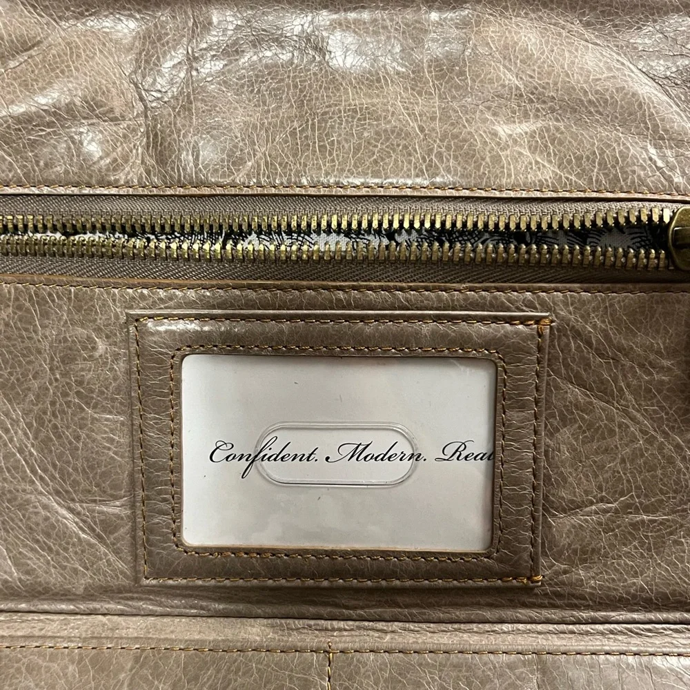 HOBO Tan Leather Clutch with Wristlet - Picture 4 of 9